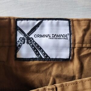 Criminal Damage Twisted Heritage Mens Tan Drop Crotch Jogger Pants Waist 30 R